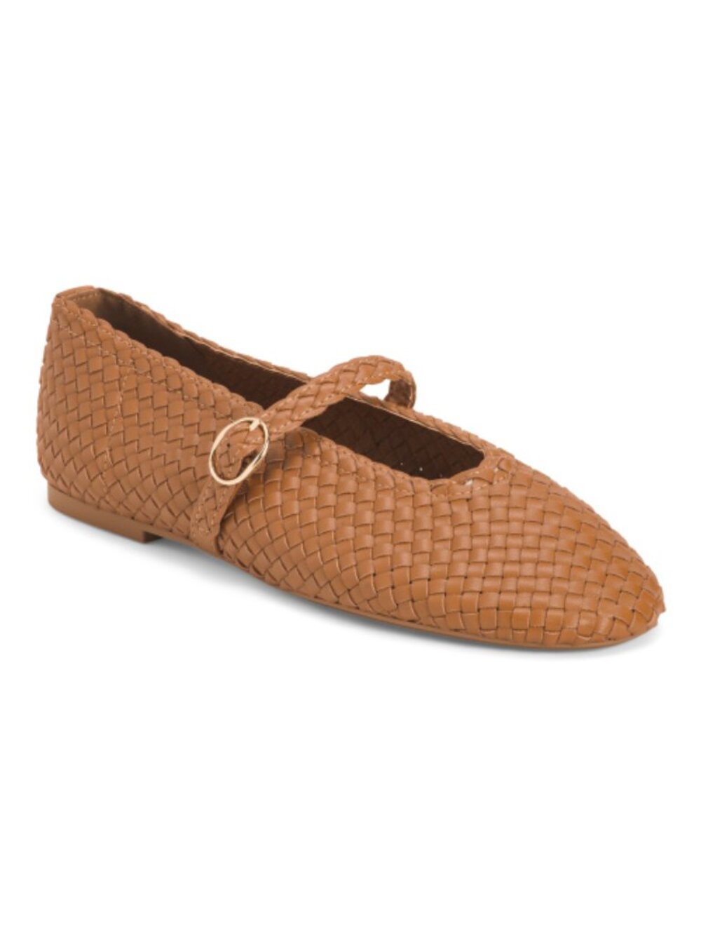 CUSHIONAIRE Cognac Bistro Woven Mary Janes
